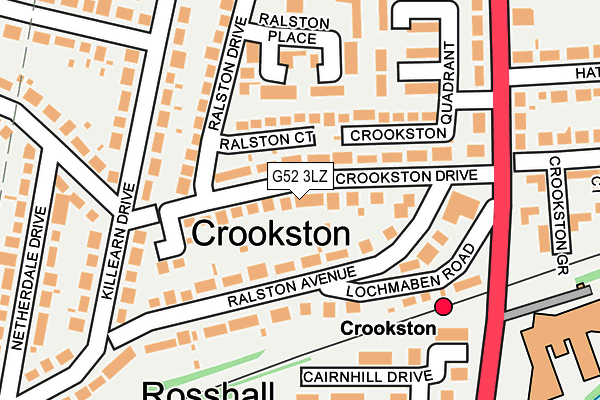 G52 3LZ map - OS OpenMap – Local (Ordnance Survey)