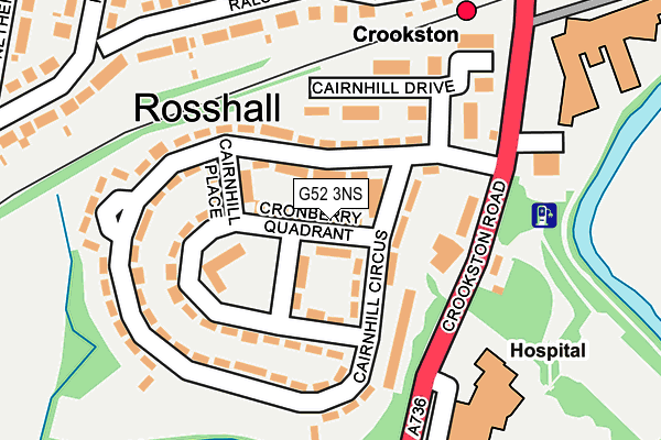 G52 3NS map - OS OpenMap – Local (Ordnance Survey)