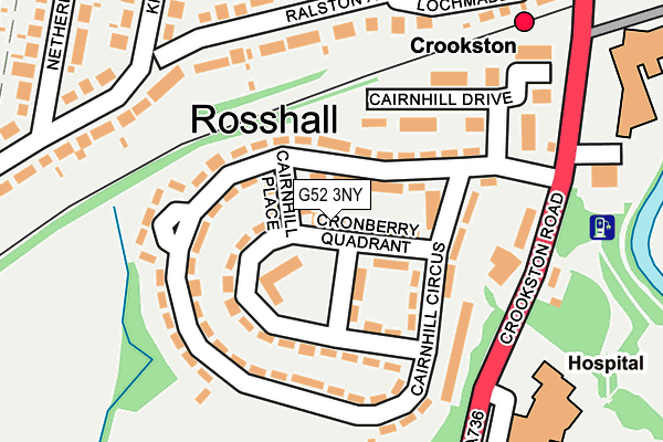 G52 3NY map - OS OpenMap – Local (Ordnance Survey)