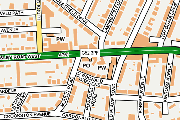 G52 3PF map - OS OpenMap – Local (Ordnance Survey)