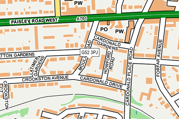 G52 3PJ map - OS OpenMap – Local (Ordnance Survey)