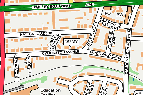 G52 3PS map - OS OpenMap – Local (Ordnance Survey)