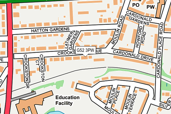 G52 3PW map - OS OpenMap – Local (Ordnance Survey)