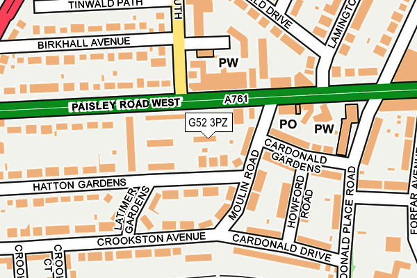 G52 3PZ map - OS OpenMap – Local (Ordnance Survey)