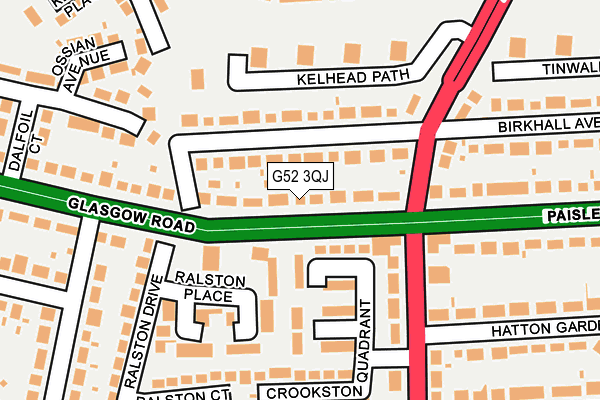 G52 3QJ map - OS OpenMap – Local (Ordnance Survey)