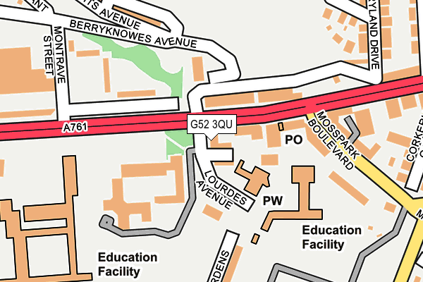 G52 3QU map - OS OpenMap – Local (Ordnance Survey)