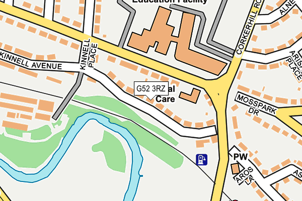 G52 3RZ map - OS OpenMap – Local (Ordnance Survey)