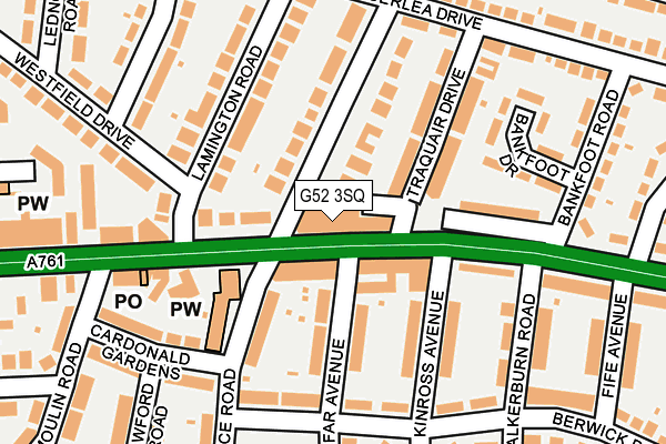 G52 3SQ map - OS OpenMap – Local (Ordnance Survey)