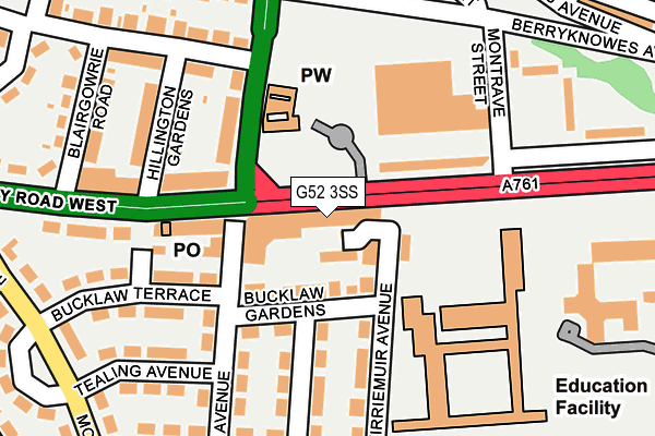 G52 3SS map - OS OpenMap – Local (Ordnance Survey)