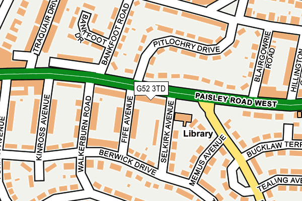 G52 3TD map - OS OpenMap – Local (Ordnance Survey)