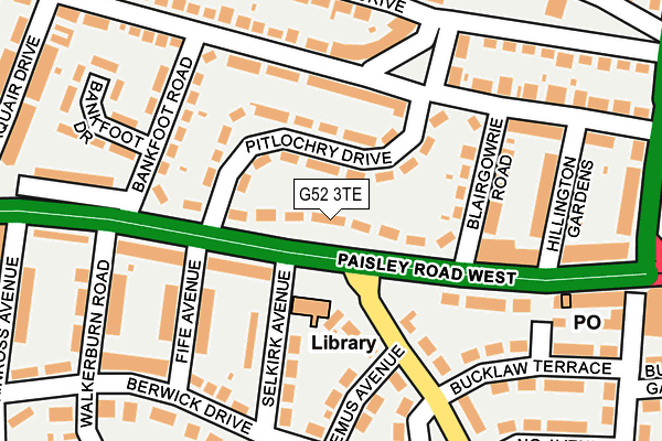 G52 3TE map - OS OpenMap – Local (Ordnance Survey)