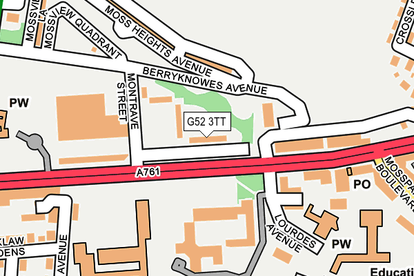 G52 3TT map - OS OpenMap – Local (Ordnance Survey)