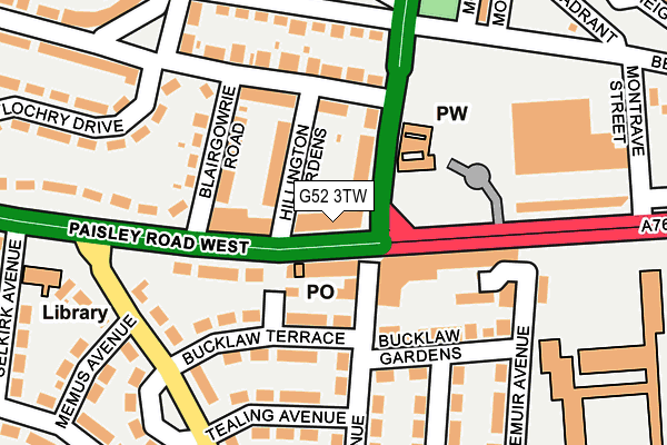 G52 3TW map - OS OpenMap – Local (Ordnance Survey)