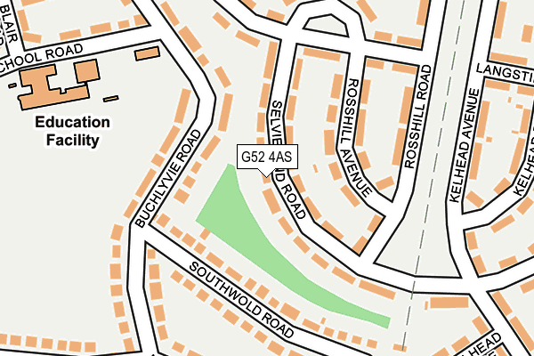 G52 4AS map - OS OpenMap – Local (Ordnance Survey)