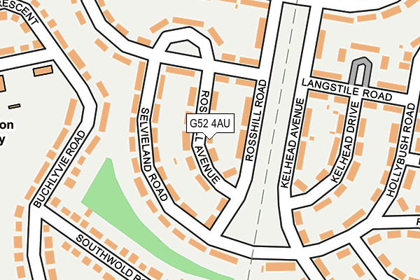 G52 4AU map - OS OpenMap – Local (Ordnance Survey)