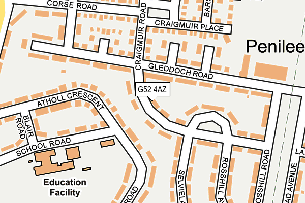 G52 4AZ map - OS OpenMap – Local (Ordnance Survey)