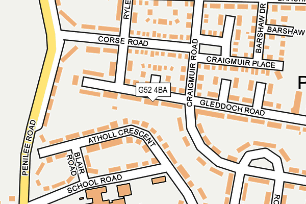 G52 4BA map - OS OpenMap – Local (Ordnance Survey)