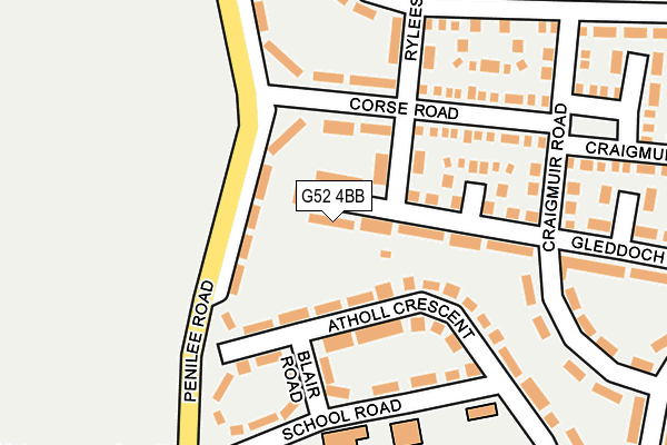 G52 4BB map - OS OpenMap – Local (Ordnance Survey)
