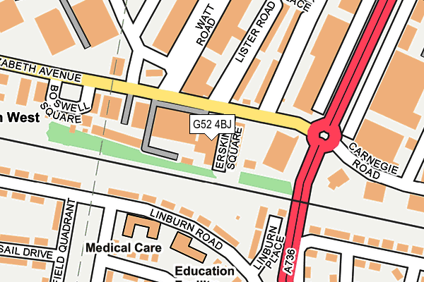 G52 4BJ map - OS OpenMap – Local (Ordnance Survey)
