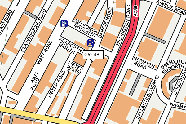 G52 4BL map - OS OpenMap – Local (Ordnance Survey)