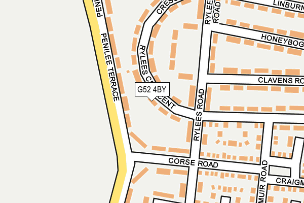 G52 4BY map - OS OpenMap – Local (Ordnance Survey)