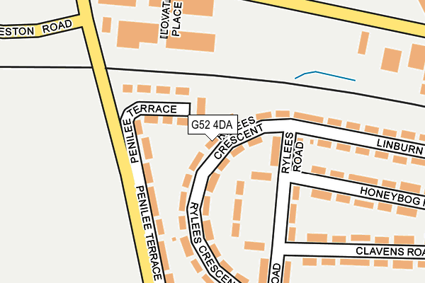 G52 4DA map - OS OpenMap – Local (Ordnance Survey)