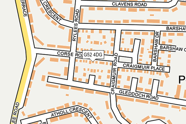 G52 4DG map - OS OpenMap – Local (Ordnance Survey)
