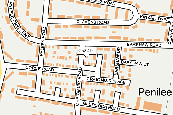 G52 4DJ map - OS OpenMap – Local (Ordnance Survey)