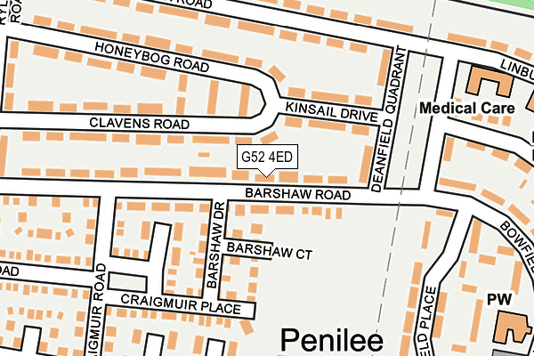 G52 4ED map - OS OpenMap – Local (Ordnance Survey)