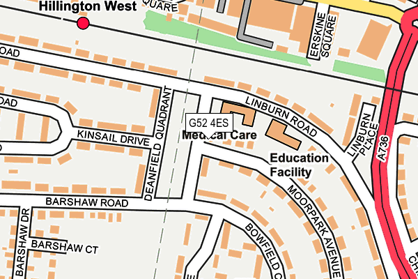 G52 4ES map - OS OpenMap – Local (Ordnance Survey)