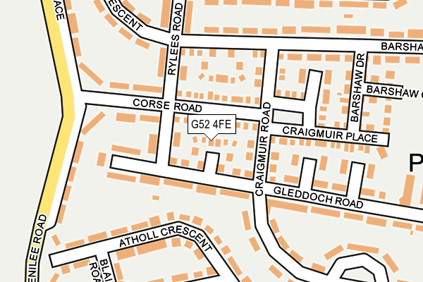 G52 4FE map - OS OpenMap – Local (Ordnance Survey)