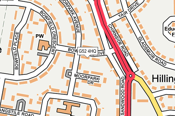 G52 4HQ map - OS OpenMap – Local (Ordnance Survey)