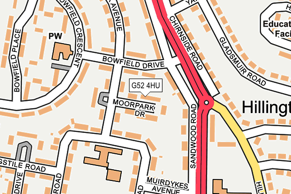 G52 4HU map - OS OpenMap – Local (Ordnance Survey)