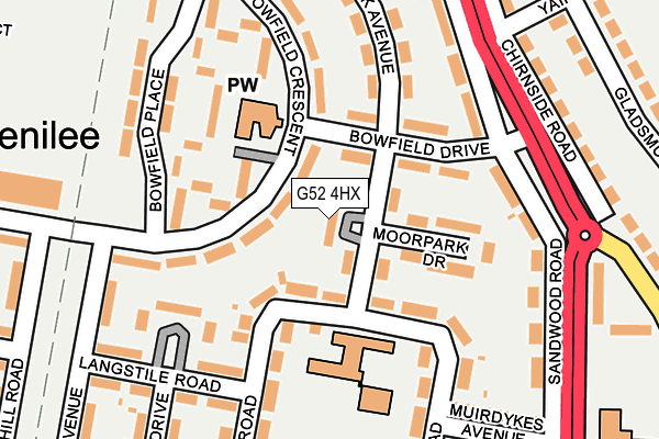 G52 4HX map - OS OpenMap – Local (Ordnance Survey)