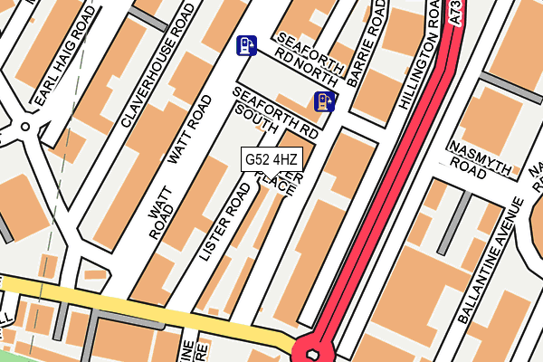 G52 4HZ map - OS OpenMap – Local (Ordnance Survey)