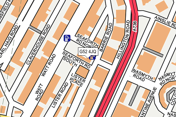 G52 4JQ map - OS OpenMap – Local (Ordnance Survey)