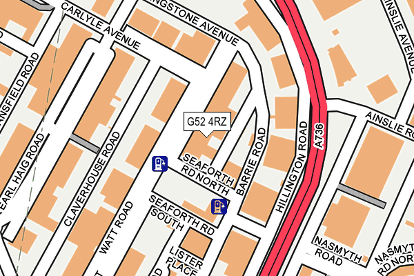 G52 4RZ map - OS OpenMap – Local (Ordnance Survey)