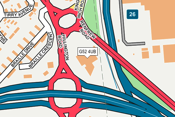 G52 4UB map - OS OpenMap – Local (Ordnance Survey)