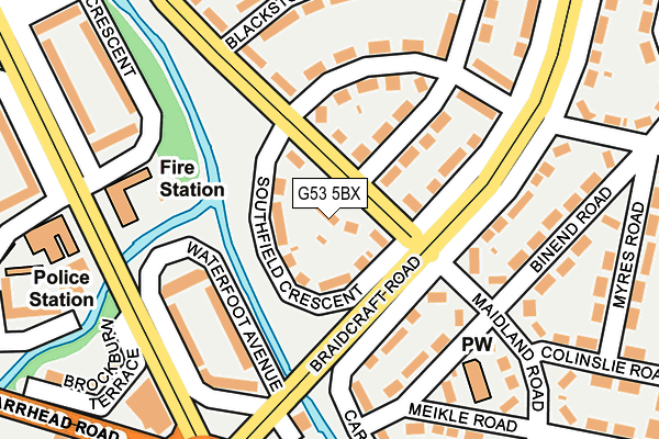 G53 5BX map - OS OpenMap – Local (Ordnance Survey)