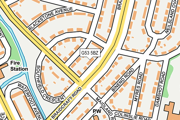 G53 5BZ map - OS OpenMap – Local (Ordnance Survey)
