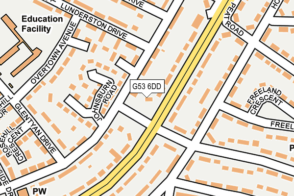 G53 6DD map - OS OpenMap – Local (Ordnance Survey)