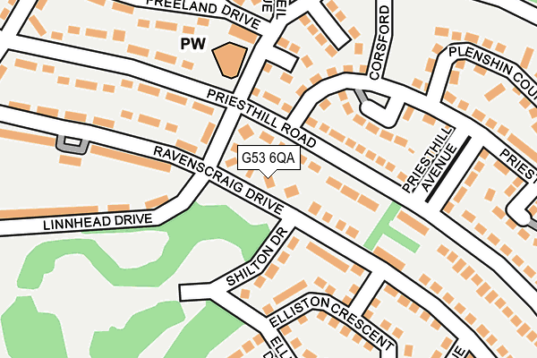G53 6QA map - OS OpenMap – Local (Ordnance Survey)