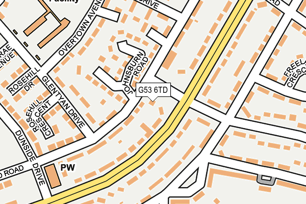 G53 6TD map - OS OpenMap – Local (Ordnance Survey)