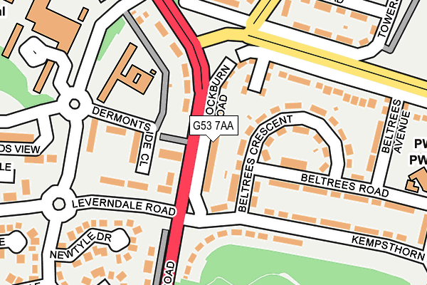 G53 7AA map - OS OpenMap – Local (Ordnance Survey)