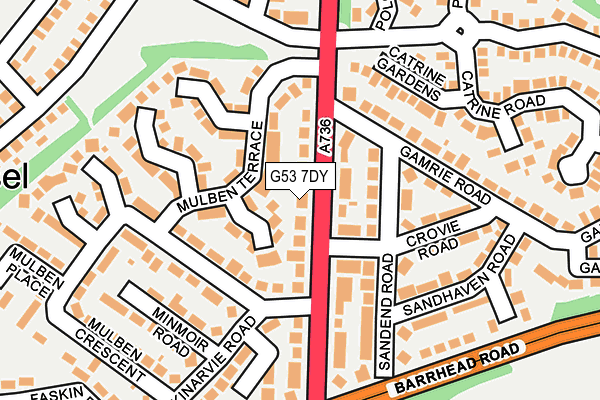 G53 7DY map - OS OpenMap – Local (Ordnance Survey)