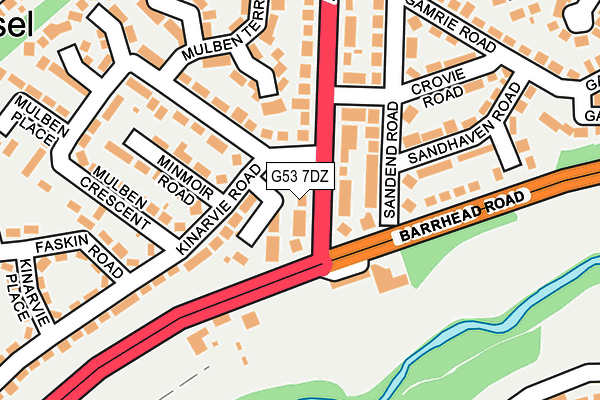 G53 7DZ map - OS OpenMap – Local (Ordnance Survey)