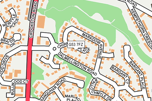 G53 7FZ map - OS OpenMap – Local (Ordnance Survey)
