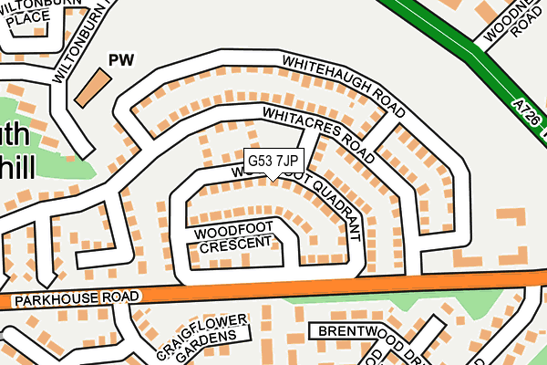 G53 7JP map - OS OpenMap – Local (Ordnance Survey)