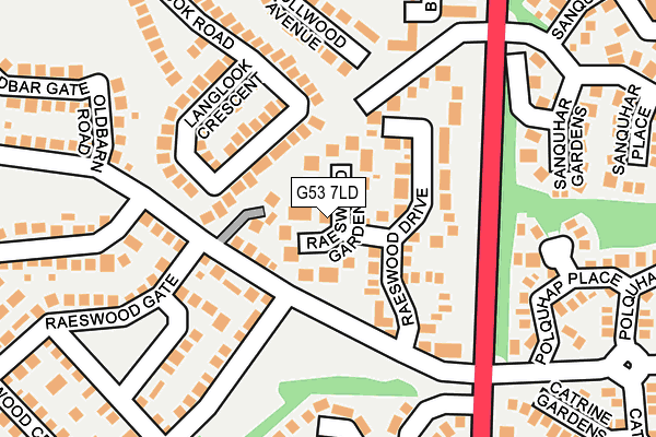 G53 7LD map - OS OpenMap – Local (Ordnance Survey)