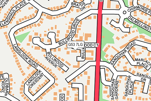G53 7LG map - OS OpenMap – Local (Ordnance Survey)